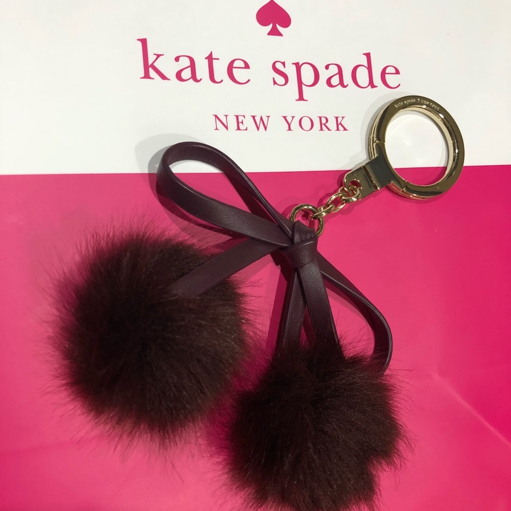 ❤️1hr SALE❤️Kate Spade ♠️ Pom Pom Bow Key Fob